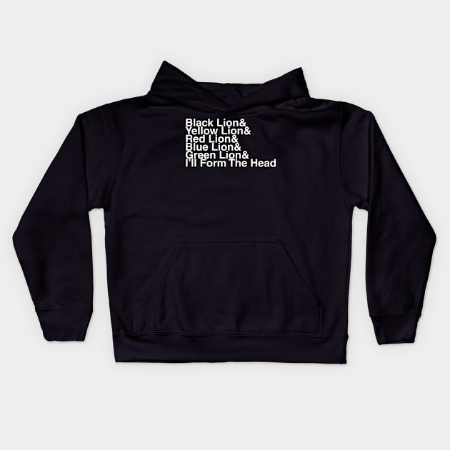 Voltron Helvetica List Kids Hoodie by DennisMcCarson